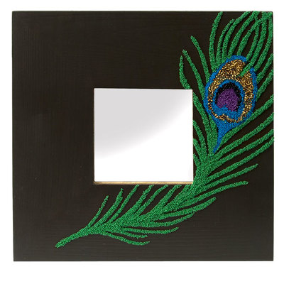 Peacock Feathered Mirror