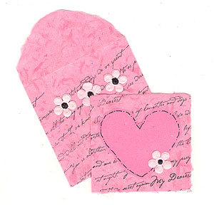 Pink Heart Mini Card and Envelope