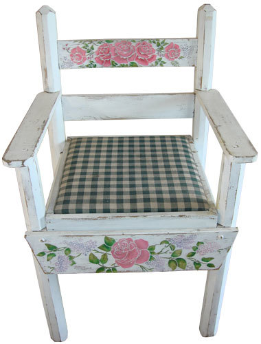 Stenciled Floral Chair