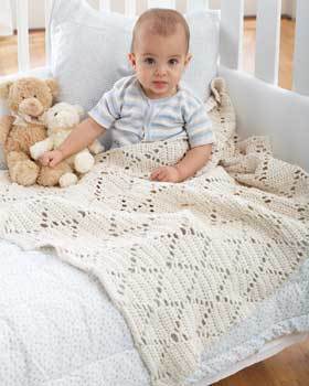 Mesh Diamond Baby Blanket Crochet Pattern