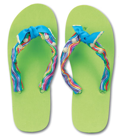 Ribbon and Bead Flip Flops Ribbon and Bead Flip Flops