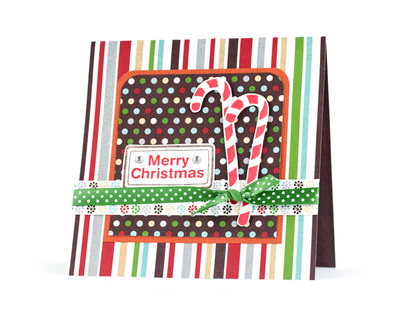 Striped Merry Christmas Card