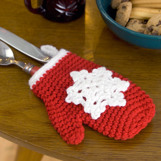 Snowflake Mitten Holiday Ornament Crochet Pattern from Red Heart Yarn