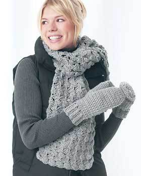 Chunky Crochet Mittens and Scarf