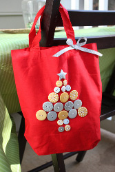 Christmas Tree Button Tote Christmas Tree Button Tote
