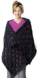 Cabled Heather Wrap