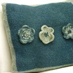 Knitted and Felted Flower Pillow