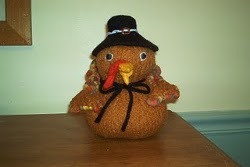 Felted Thanksgiving Turkey with Pilgrim Hat