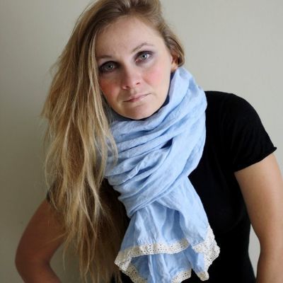 Linen and Lace Summer Scarf