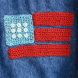 Crocheted Flag on a Jacket