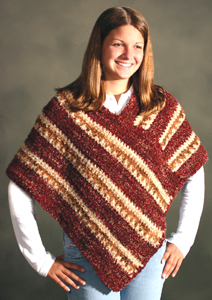 Red Striped Poncho