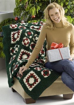 Christmas Crochet Squares Afghan
