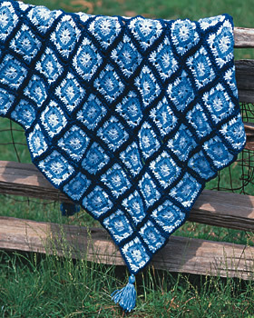 Blue Squares Afghan