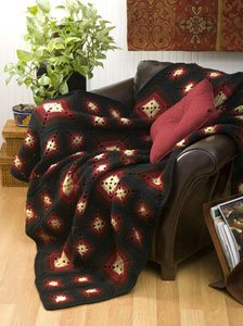 Tri Color Granny Squares Blanket