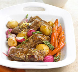 Ale-Sauced Pork Ribs and Vegetables