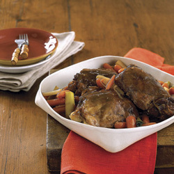 Red-Cooked Turkey Thighs with Leeks