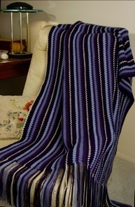 Multi colored Striped Afghan