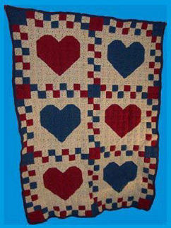 Country Hearts Crochet Quilt