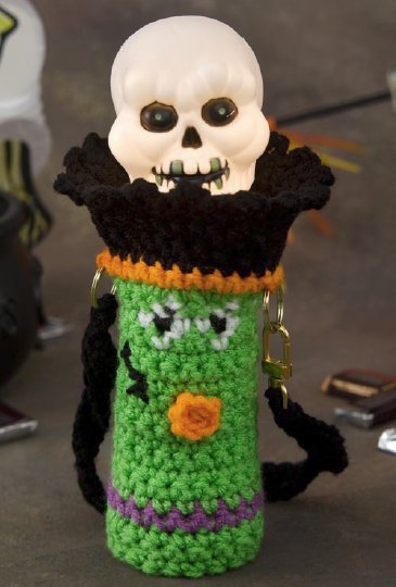 Crochet Frankenstein Flashlight Sleeve