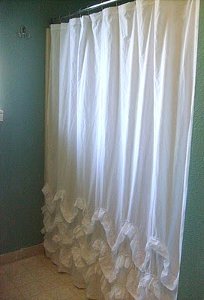 DIY Waves of Ruffles Shower Curtain