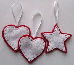 Stars & Hearts Felt Ornaments