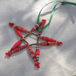 Beaded Christmas Star Ornament Beaded Christmas Star Ornament