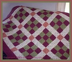 Nine Patch Crocheted Afghan