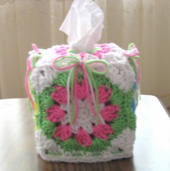 Colorful Shells and Bows Boutique Tissue Box Cover