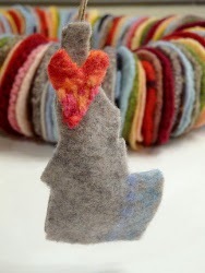 Felted Wool Geography Ornament