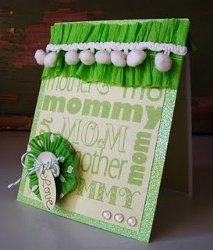 Green Embellished Mothers Day Card
