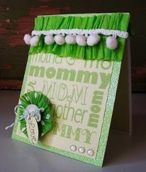 Green Embellished Mother's Day Card Green Embellished Mothers Day Card