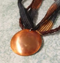 Simple Metal Pendant Domed Copper Pendant Necklace