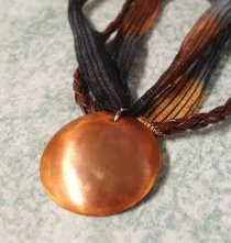 Domed Copper Pendant Necklace