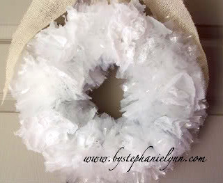 Recycled Shopping Bag Wreath