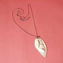 Fringe Leather Leaf Necklace