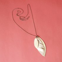 Leather Fringe Leaf Necklace