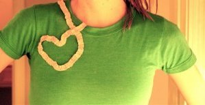 Ruffle Heart Embellishment on a Tee