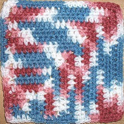 Half Double Crochet Mitred Square