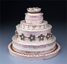 Pink and White Wedding Cake Centerpiece