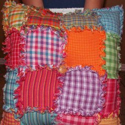 Homespun Patchwork Rag Pillow