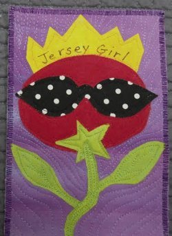 Quilted Jersey Girl Tomato Postcard
