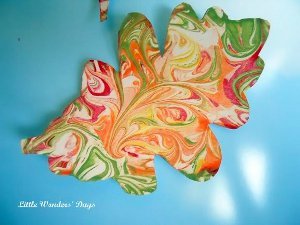Marbled Cardstock Leaves