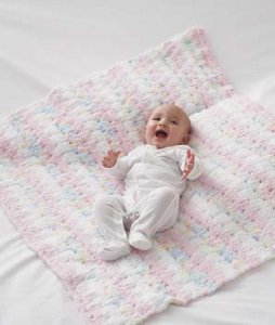 Pipsqueak Pink and White Blanket
