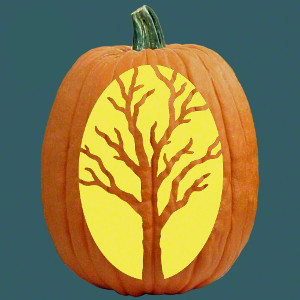 Creepy Tree Pumpkin Carving Pattern