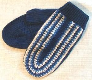 Blue Crocheted Mittens