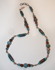 Copper Beads with Patina Necklace