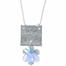 Stamped Metal Let it Snow Necklace Stamped Metal Let it Snow Necklace