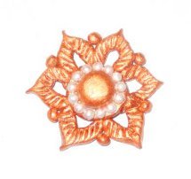 Ethnic Clay Flower Brooch