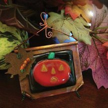 Spooky Glass Pumpkin Pendant