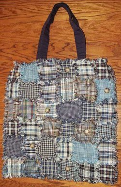 Homespun Rag Quilt Tote